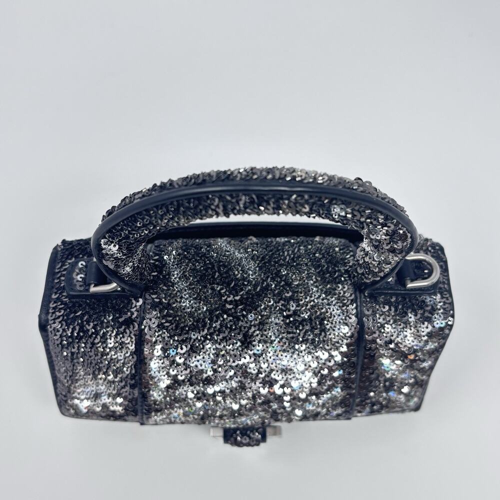Balenciaga Leather Calfskin XS Hourglass Bag Black Sequin - Picture 7 of 14